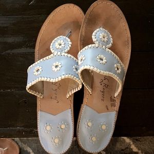 Light blue and white jack Rogers size 10